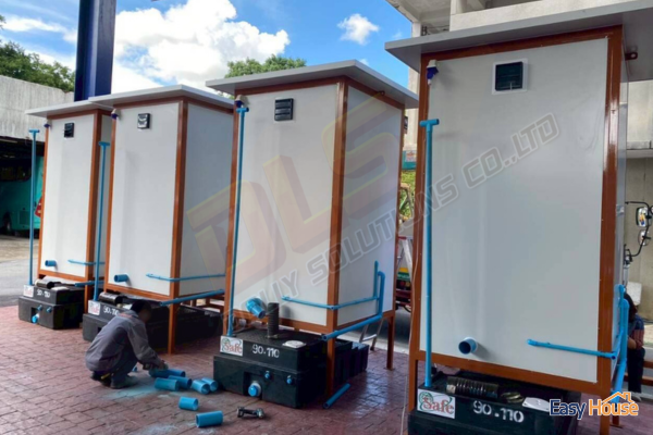 ห้องน้ำสำเร็จรูป TEH-TL03 กำลังติดตั้งด้านหน้า