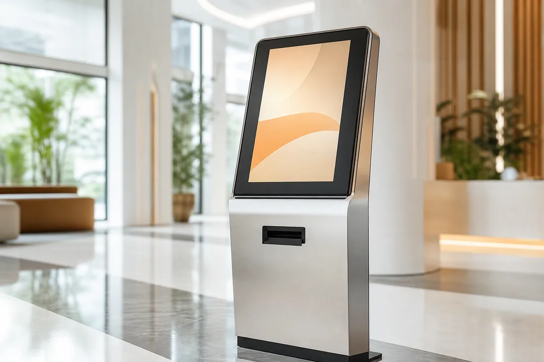 ตู้คีออส Touch Screen รับบัตรคิวของระบบ Q Natural