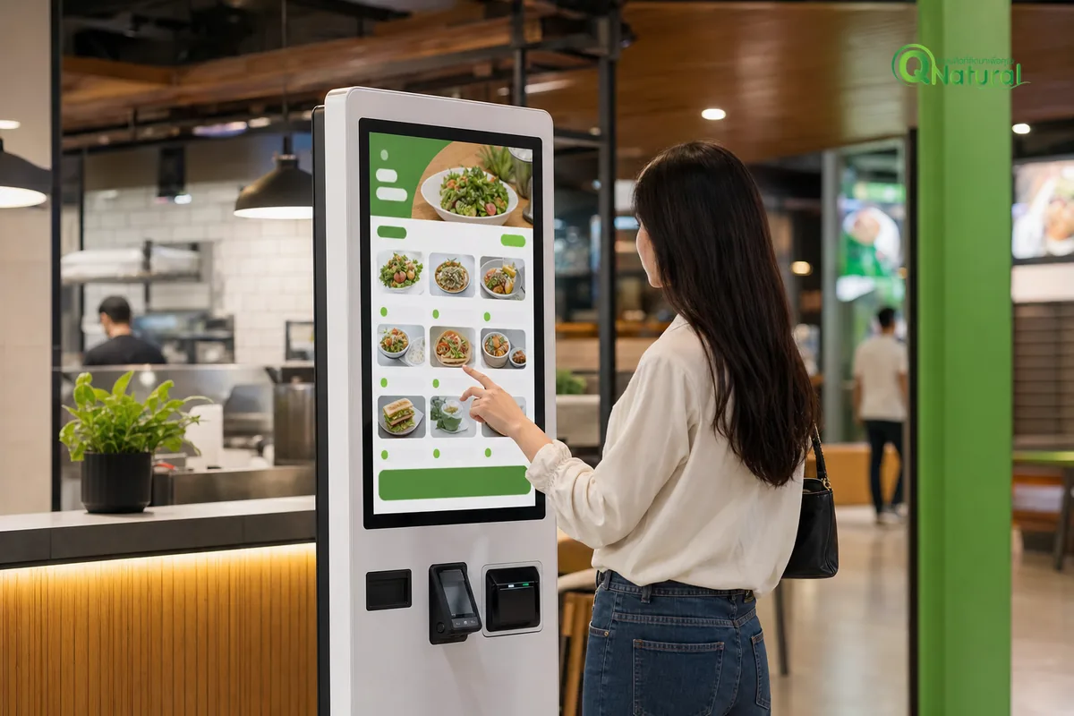 ตู้คีออสสั่งอาหารด้วยตัวเองในร้านอาหาร — Q Natural