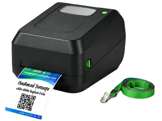 เครื่องพิมพ์บัตรห้อยคองานอีเวนต์ IT-PRN02 กำลังพิมพ์บัตรผู้เข้าร่วมงานพร้อม QR Code และสายคล้องคอ